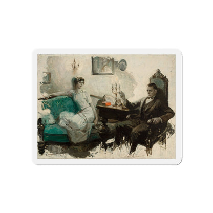 Contemplation, story illustration, 1925 (Magazine Illustration) Refrigerator Magnet-5" x 5"-The Sticker Space