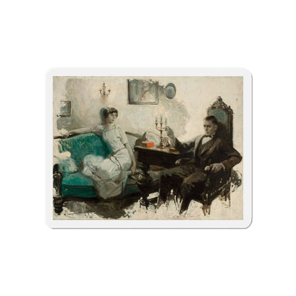 Contemplation, story illustration, 1925 (Magazine Illustration) Refrigerator Magnet-6 × 6"-The Sticker Space