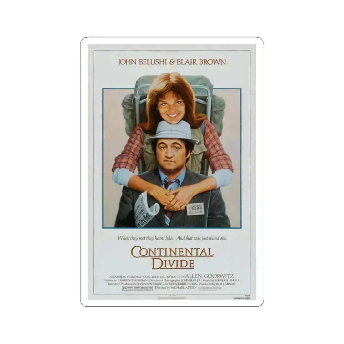 Continental Divide 1981 Movie Poster - STICKER Vinyl Kiss-Cut Decal 2 Inch White - The Sticker Space