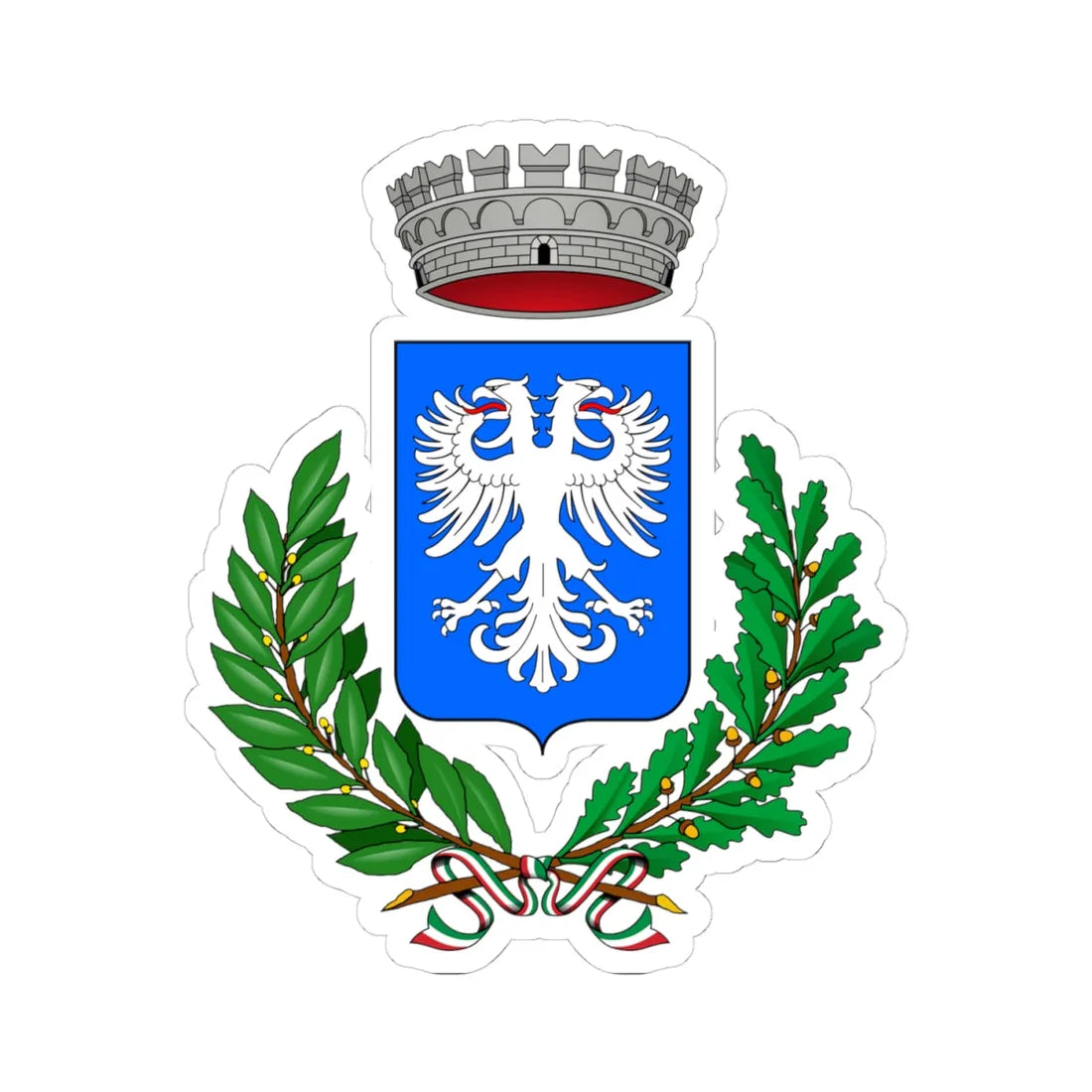 Controne-Stemma (Italy) (Coat of Arms) STICKER Vinyl Kiss-Cut Decal 4 Inch White - The Sticker Space