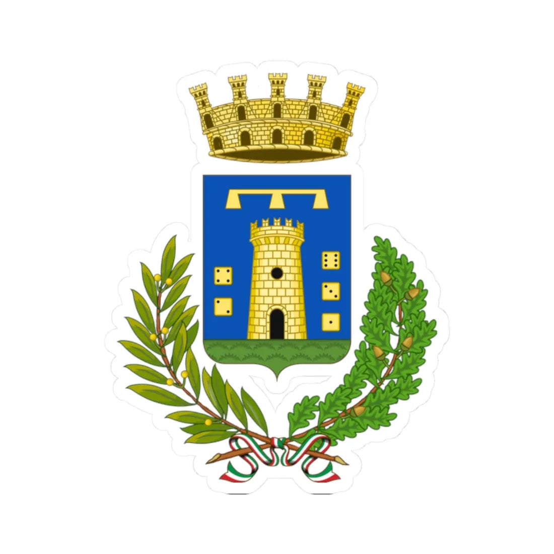 Conversano-Stemma (Italy) (Coat of Arms) STICKER Vinyl Kiss-Cut Decal 2 Inch White - The Sticker Space