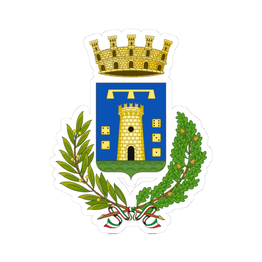 Conversano-Stemma (Italy) (Coat of Arms) STICKER Vinyl Kiss-Cut Decal 3 Inch White - The Sticker Space