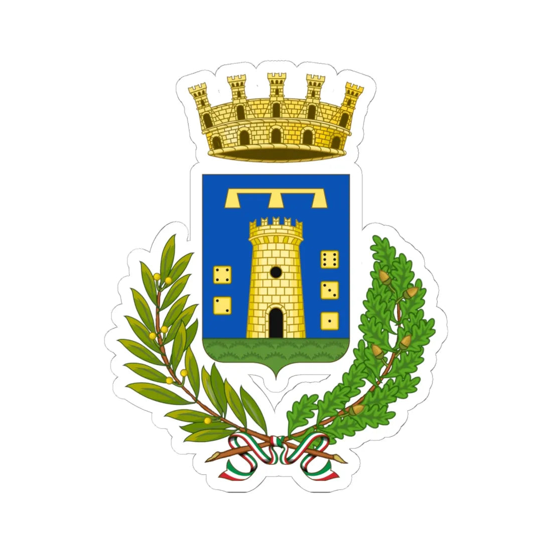 Conversano-Stemma (Italy) (Coat of Arms) STICKER Vinyl Kiss-Cut Decal 6 Inch White - The Sticker Space