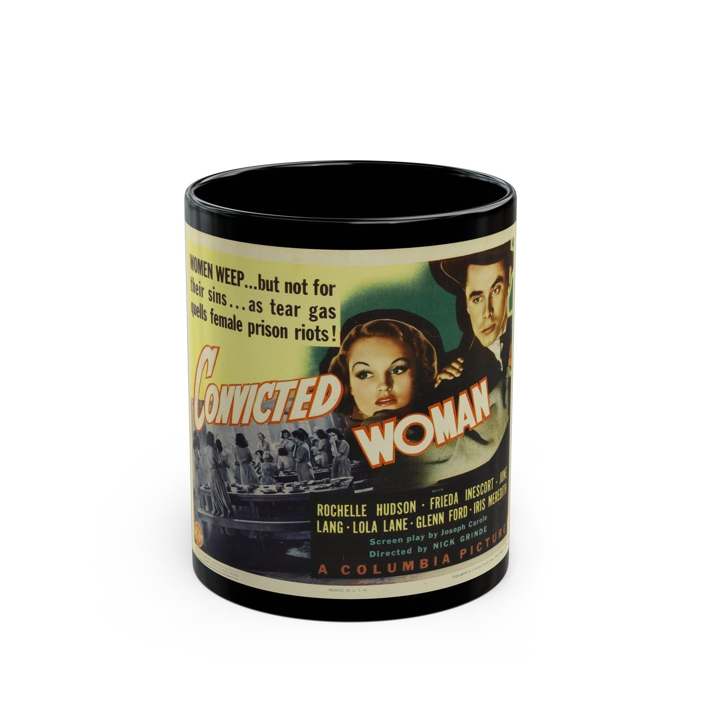 CONVICTED WOMAN 1940 Movie Poster - Black Coffee Mug-11oz-The Sticker Space