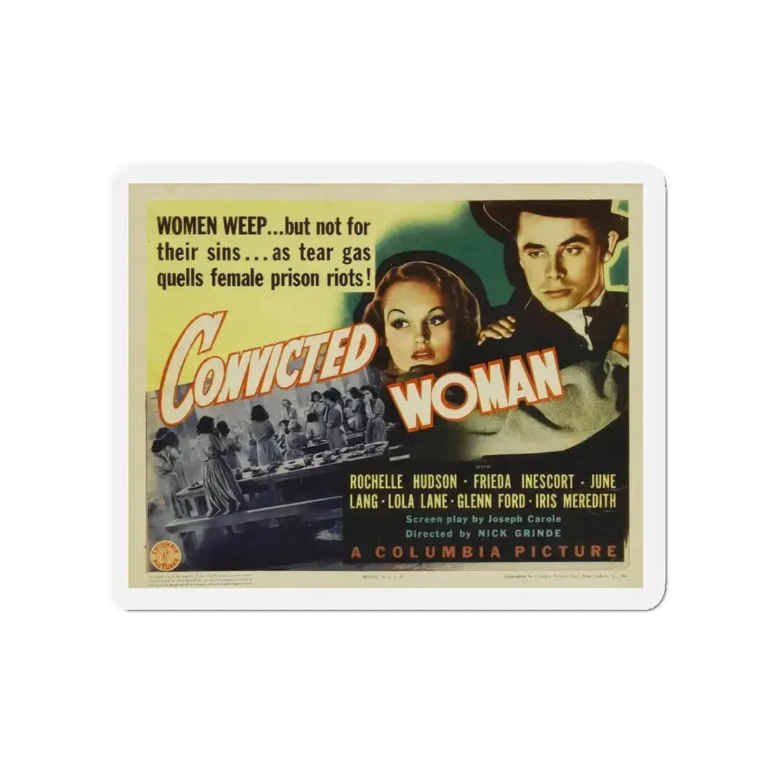 CONVICTED WOMAN 1940 Movie Poster - Refrigerator Magnet 4 Inch - The Sticker Space