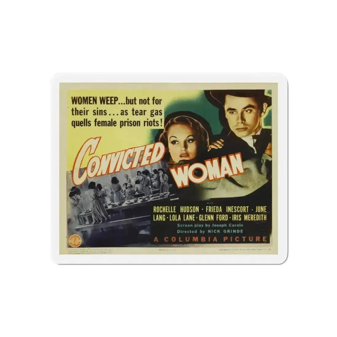 CONVICTED WOMAN 1940 Movie Poster - Refrigerator Magnet - The Sticker Space