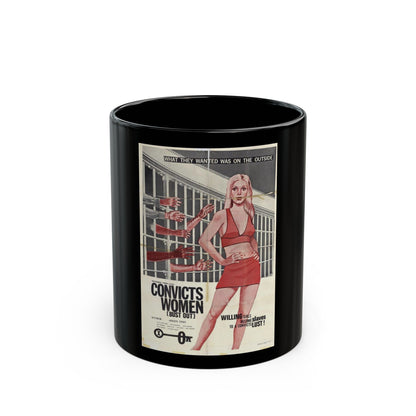 CONVICTS WOMEN 1974 Movie Poster - Black Coffee Mug-11oz-The Sticker Space