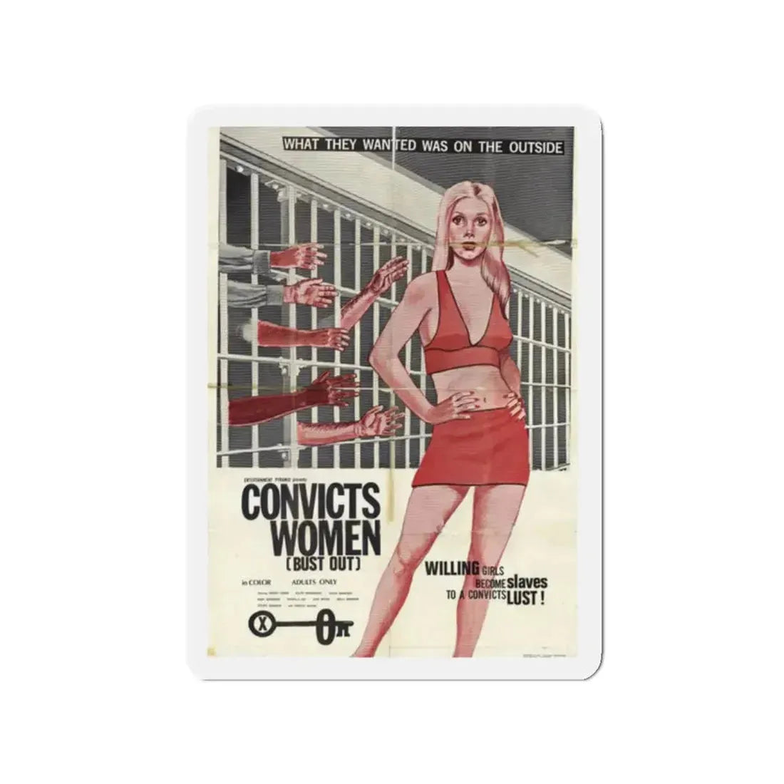 CONVICTS WOMEN 1974 Movie Poster - Refrigerator Magnet 2 Inch - The Sticker Space