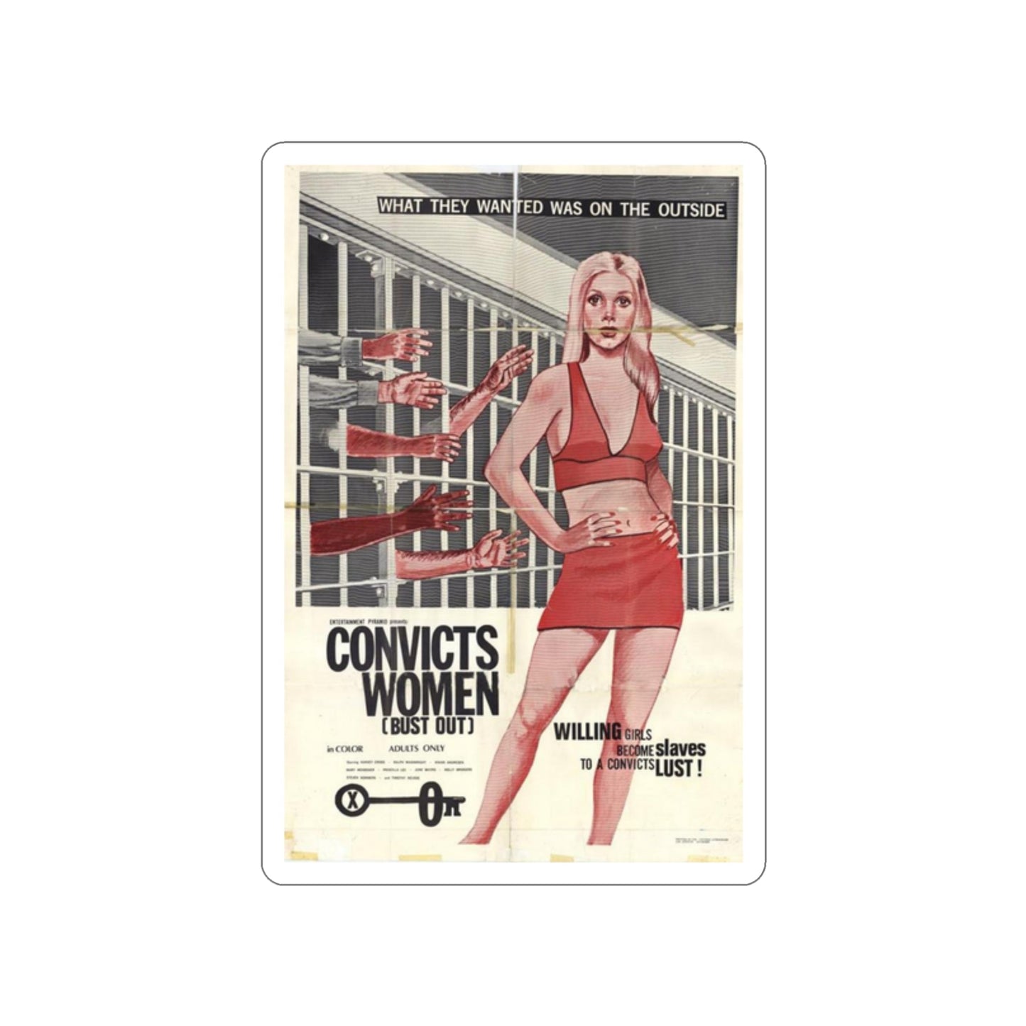 CONVICTS WOMEN 1974 Movie Poster STICKER Vinyl Die-Cut Decal-2 Inch-The Sticker Space