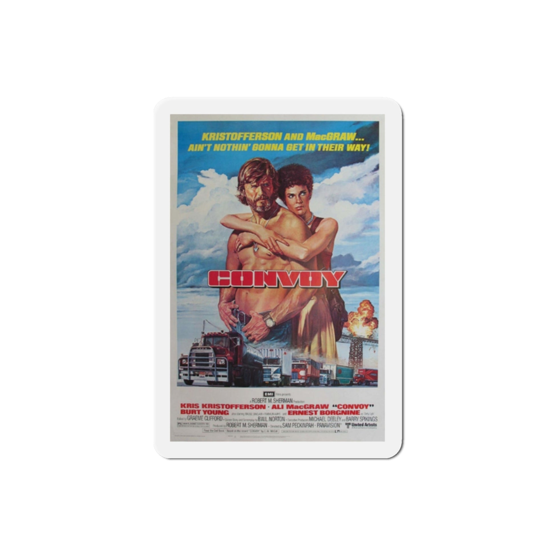 Convoy 1978 Movie Poster Die-Cut Magnet-2 Inch-The Sticker Space