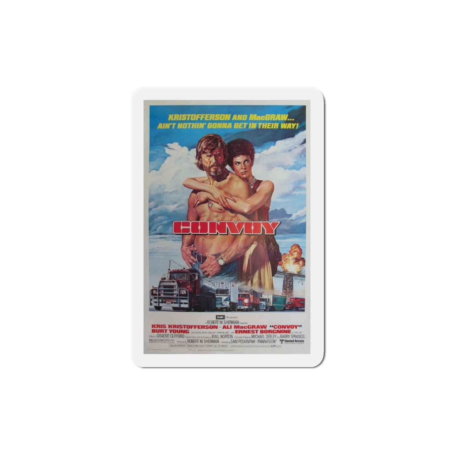 Convoy 1978 Movie Poster Die-Cut Magnet-3 Inch-The Sticker Space