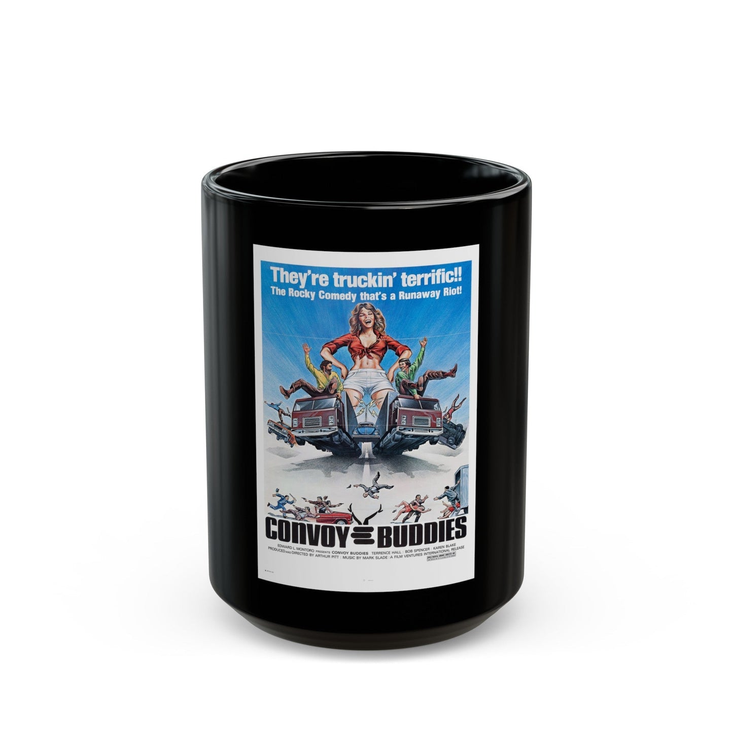 CONVOY BUDDIES 1975 Movie Poster - Black Coffee Mug-15oz-The Sticker Space