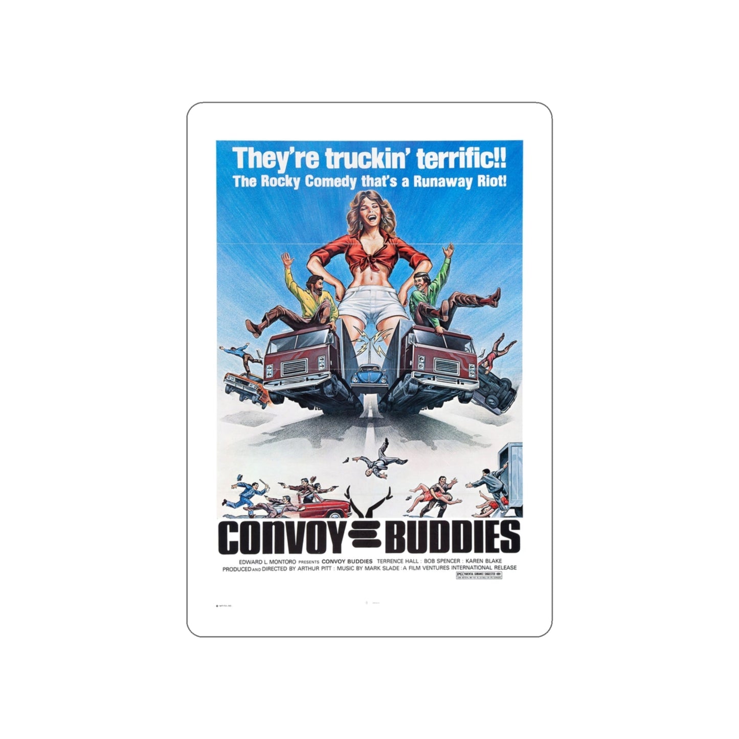 CONVOY BUDDIES 1975 Movie Poster STICKER Vinyl Die-Cut Decal-3 Inch-The Sticker Space