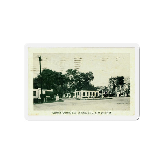 Cooks Court East of Tulsa on US Highway 66 (Greeting Postcards) Die-Cut Magnet-6 × 6"-The Sticker Space