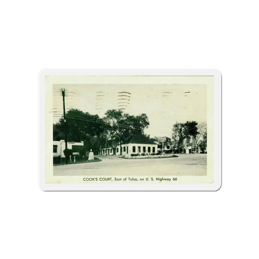Cooks Court East of Tulsa on US Highway 66 (Greeting Postcards) Refrigerator Magnet 6 Inch - The Sticker Space