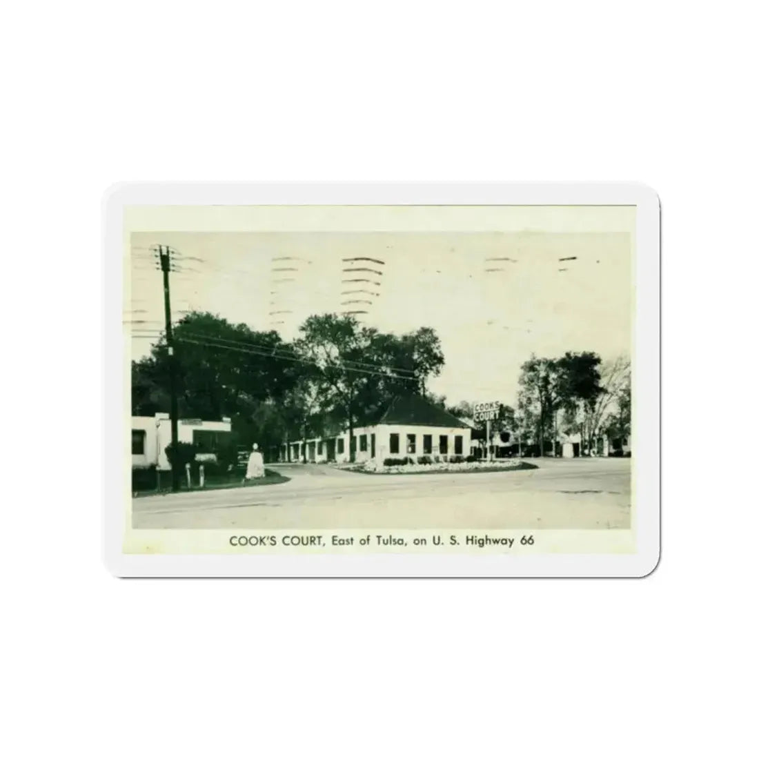 Cooks Court East of Tulsa on US Highway 66 (Greeting Postcards) Refrigerator Magnet - The Sticker Space