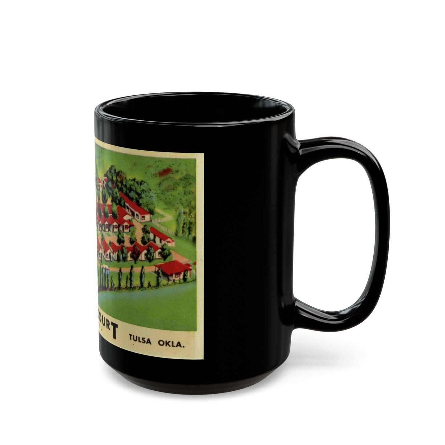 Cooks Court Trav O Tel (Greeting Postcards) Black Coffee Mug-The Sticker Space