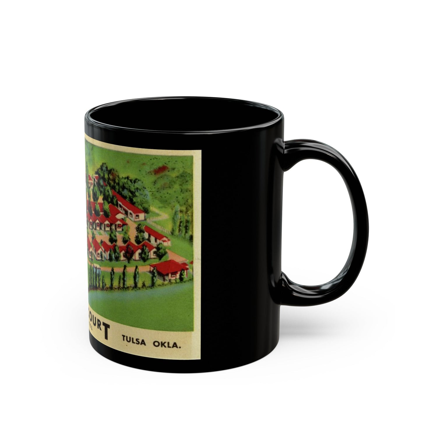 Cooks Court Trav O Tel (Greeting Postcards) Black Coffee Mug-The Sticker Space