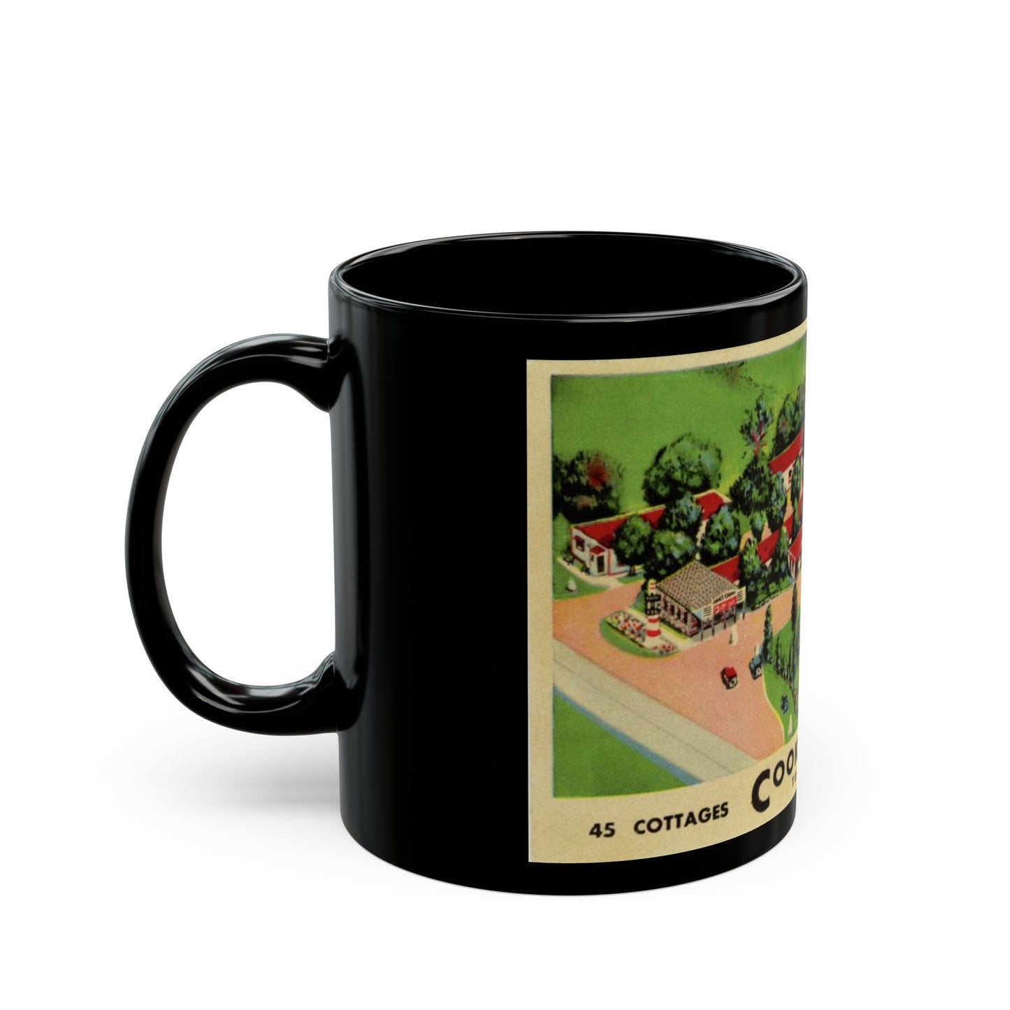 Cooks Court Trav O Tel (Greeting Postcards) Black Coffee Mug-The Sticker Space