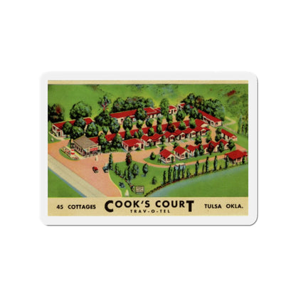 Cooks Court Trav-O-Tel (Greeting Postcards) Die-Cut Magnet-2" x 2"-The Sticker Space