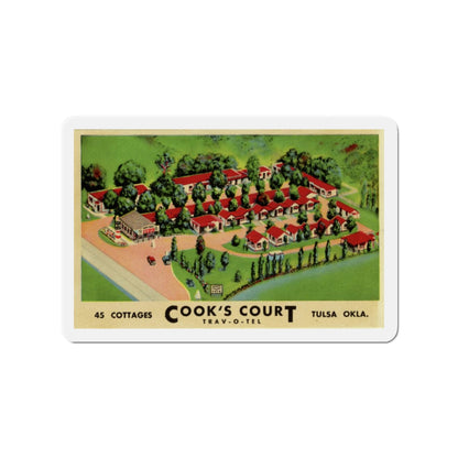 Cooks Court Trav-O-Tel (Greeting Postcards) Die-Cut Magnet-3" x 3"-The Sticker Space