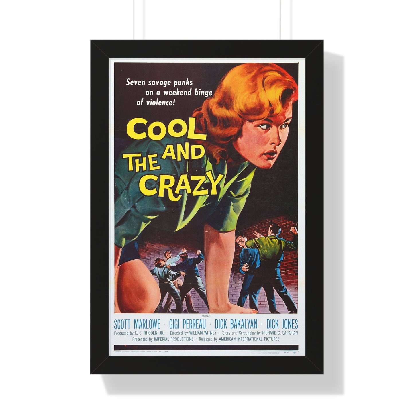 COOL AND THE CRAZY 1958 - Framed Movie Poster-16″ x 24″-The Sticker Space