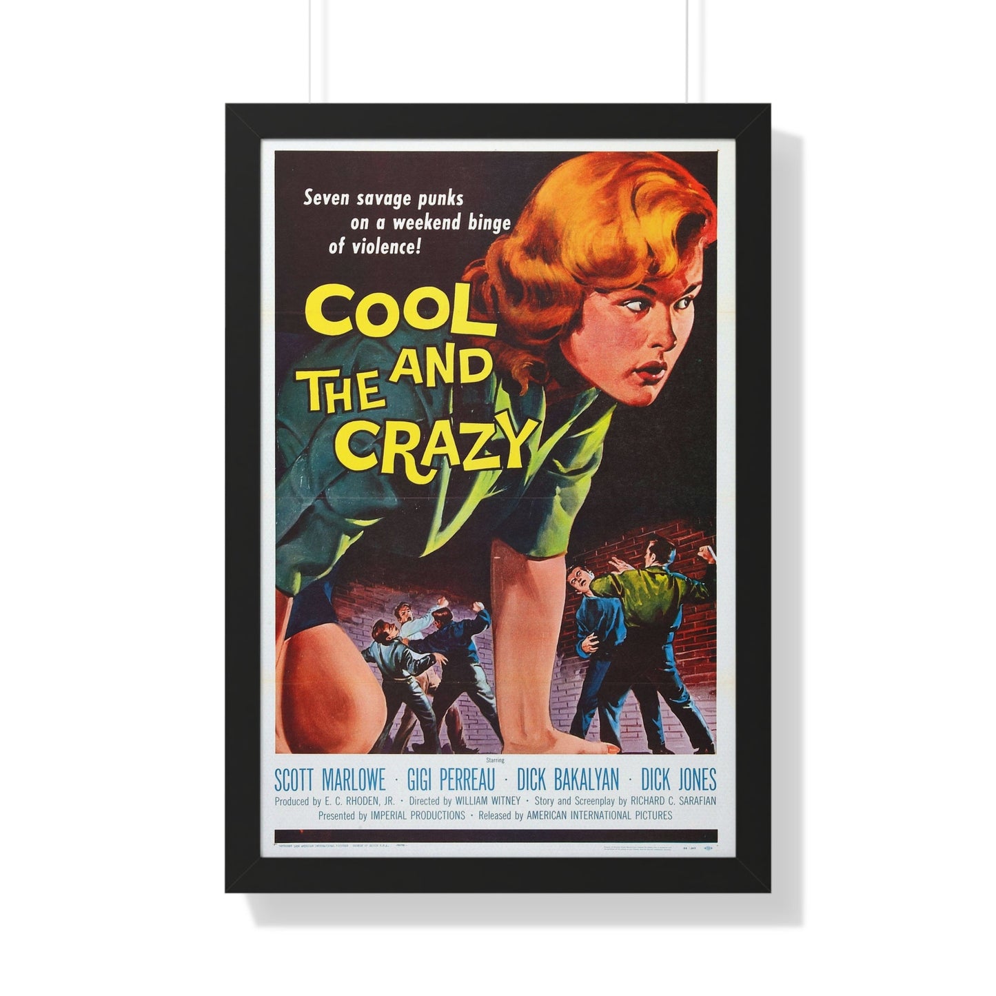 COOL AND THE CRAZY 1958 - Framed Movie Poster-20" x 30"-The Sticker Space