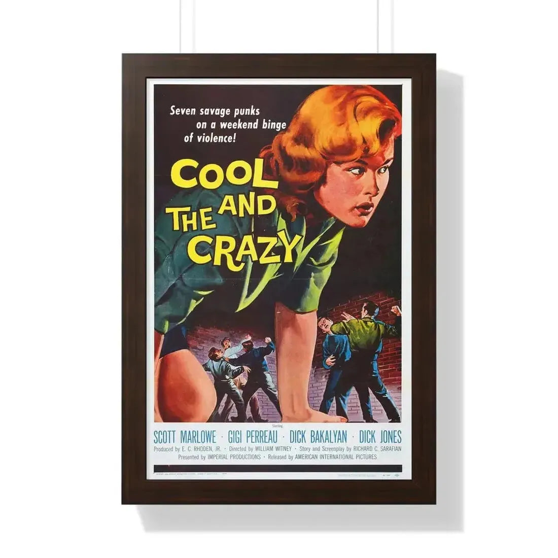 COOL AND THE CRAZY 1958 - Framed Movie Poster - The Sticker Space
