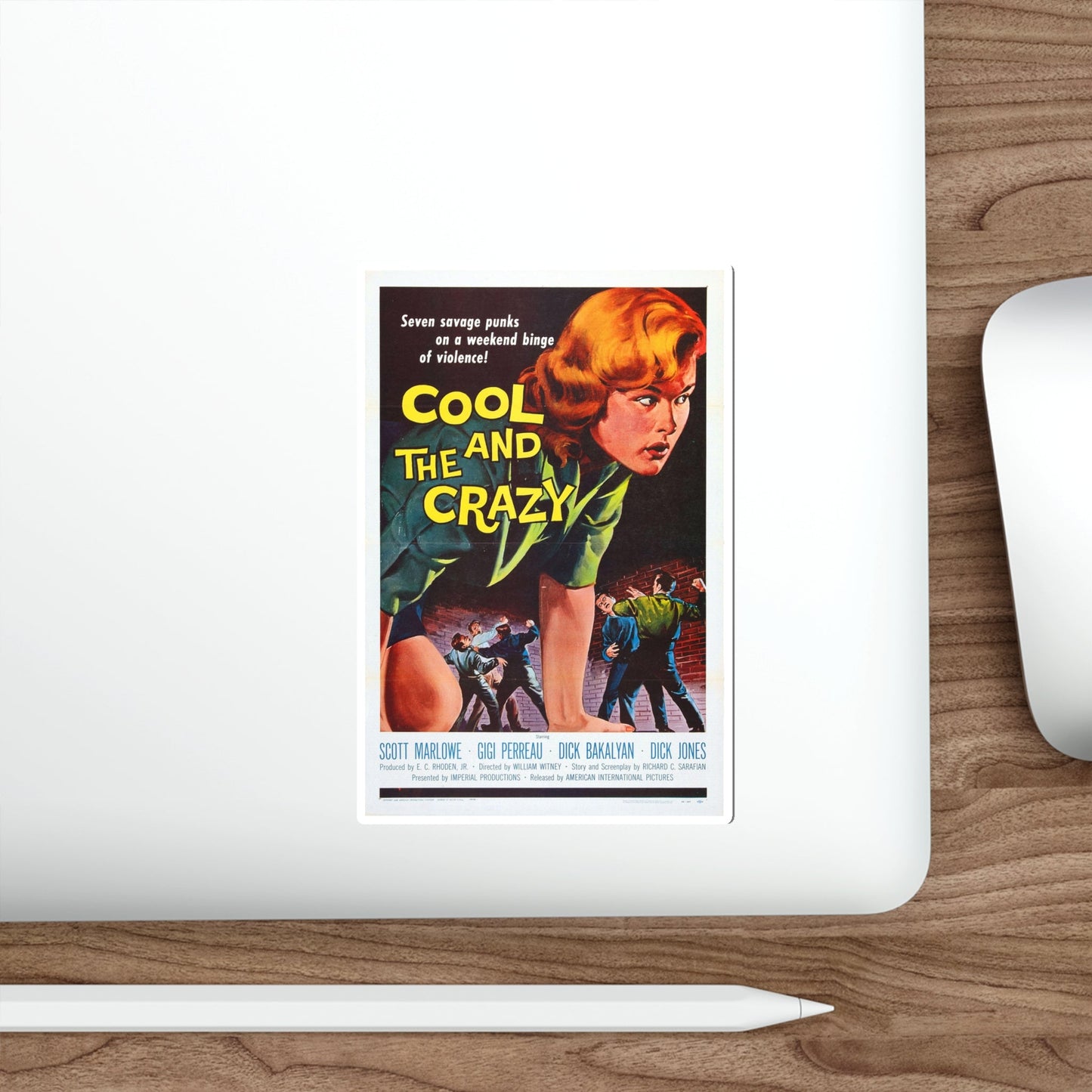 COOL AND THE CRAZY 1958 Movie Poster STICKER Vinyl Die-Cut Decal-The Sticker Space