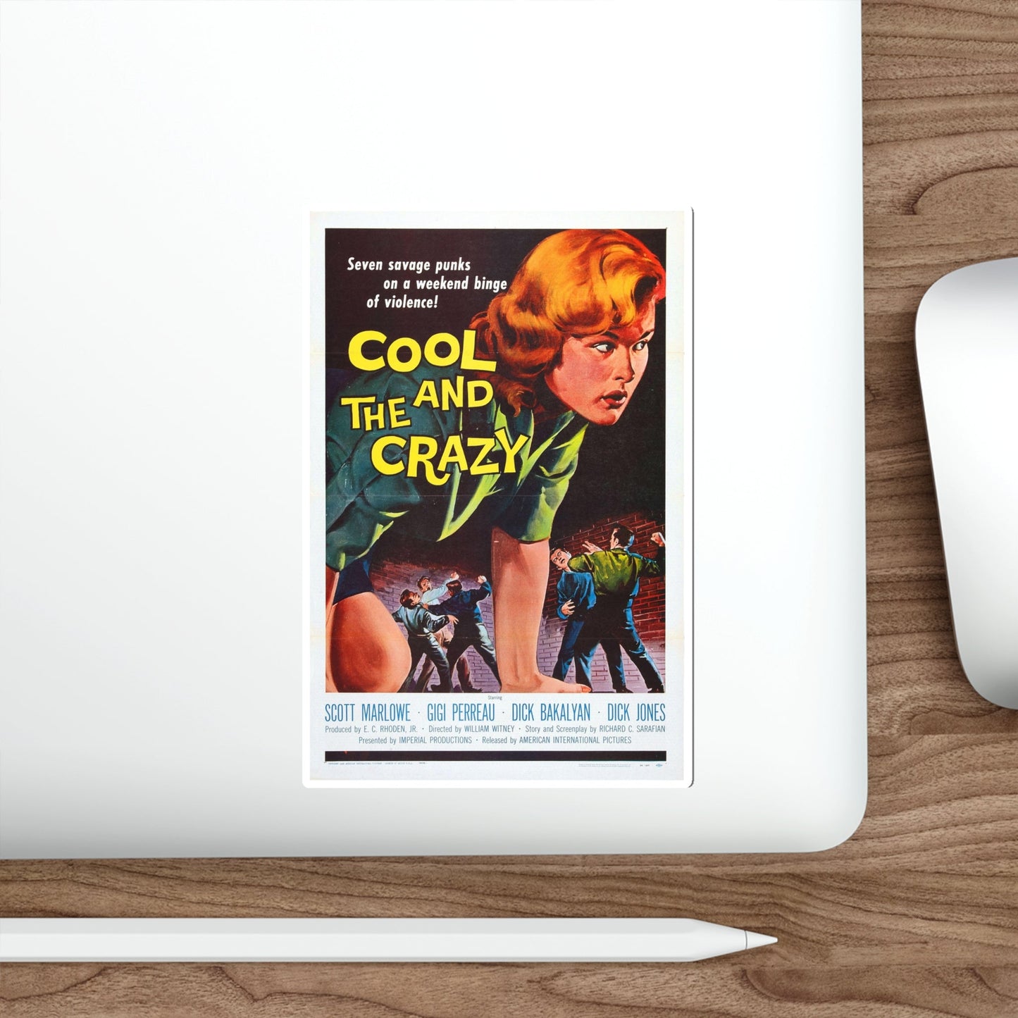 COOL AND THE CRAZY 1958 Movie Poster STICKER Vinyl Die-Cut Decal-The Sticker Space