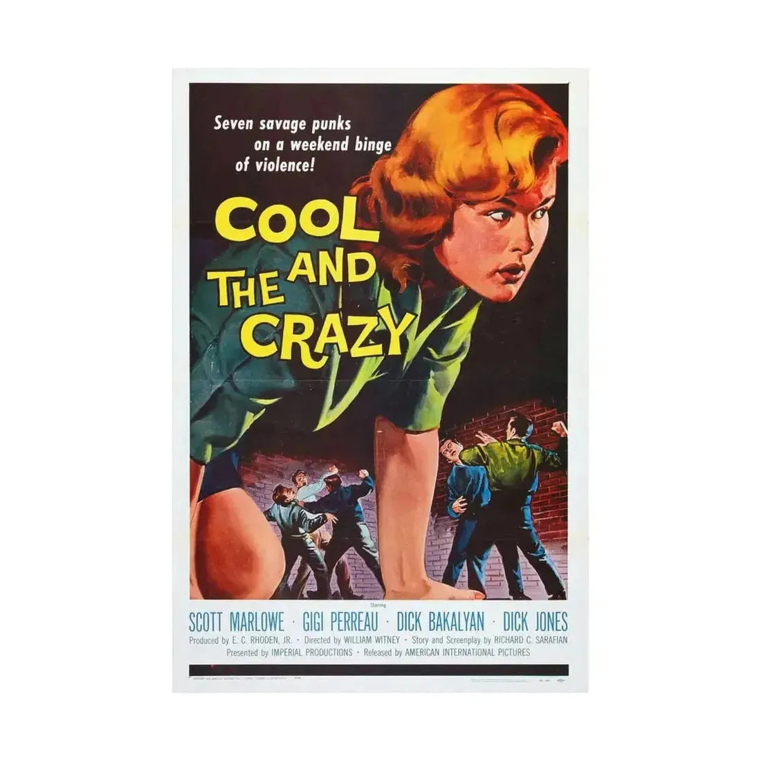 COOL AND THE CRAZY 1958 - Paper Movie Poster - The Sticker Space