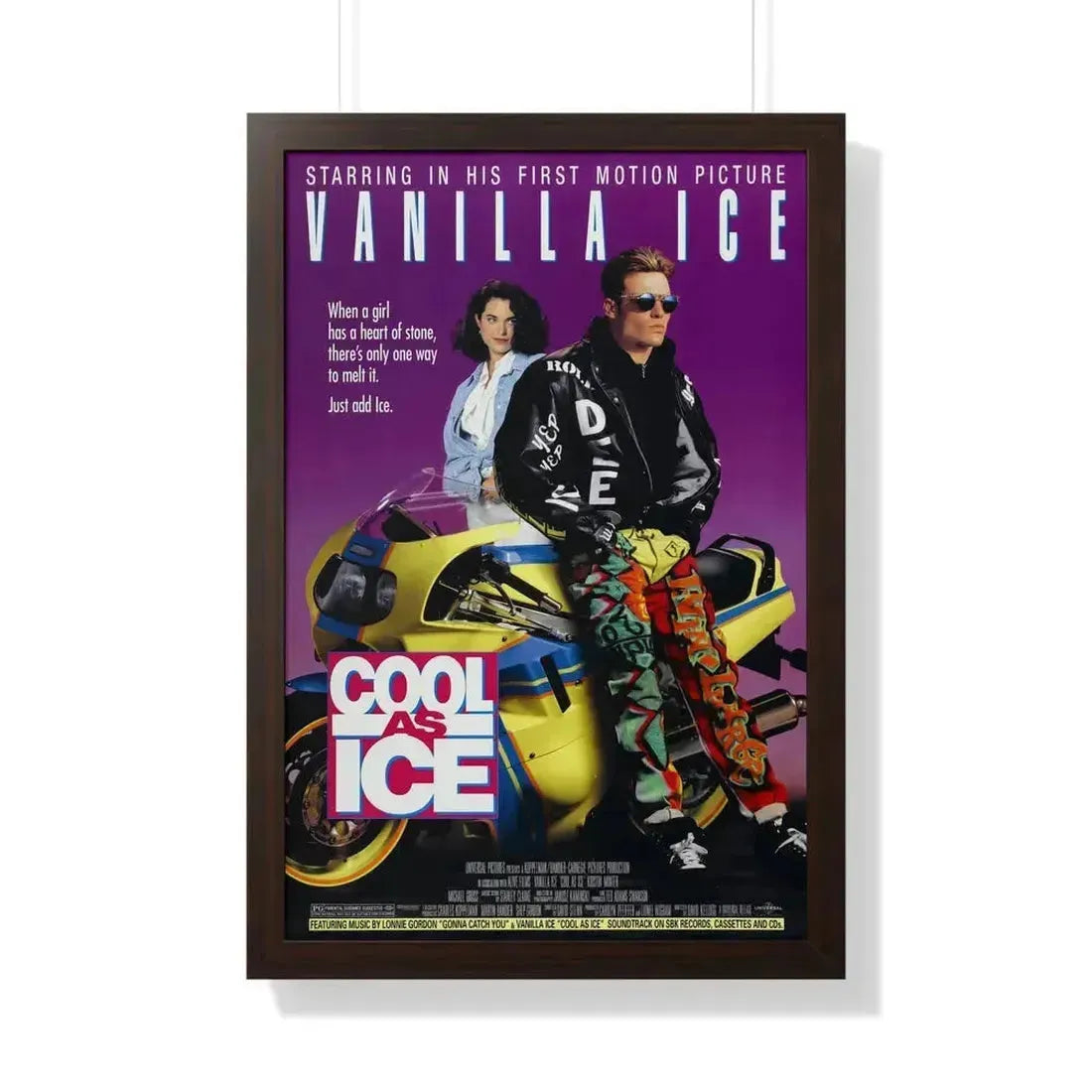 COOL AS ICE 1991 - Framed Movie Poster 20" x 30" Walnut - The Sticker Space