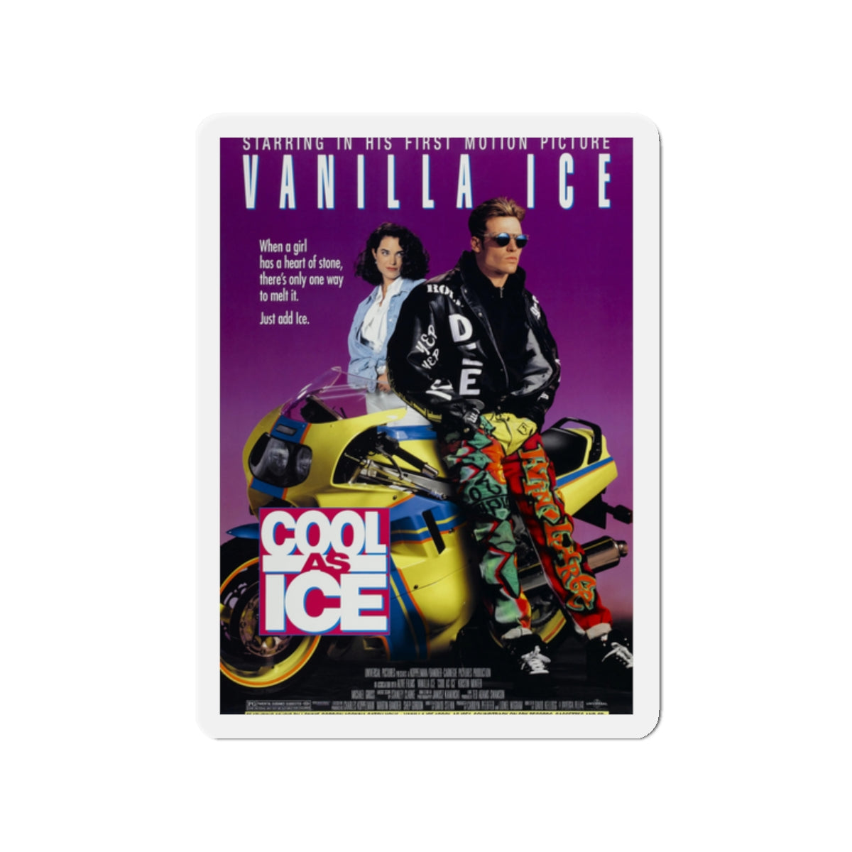 COOL AS ICE 1991 Movie Poster - Die-Cut Magnet-2" x 2"-The Sticker Space