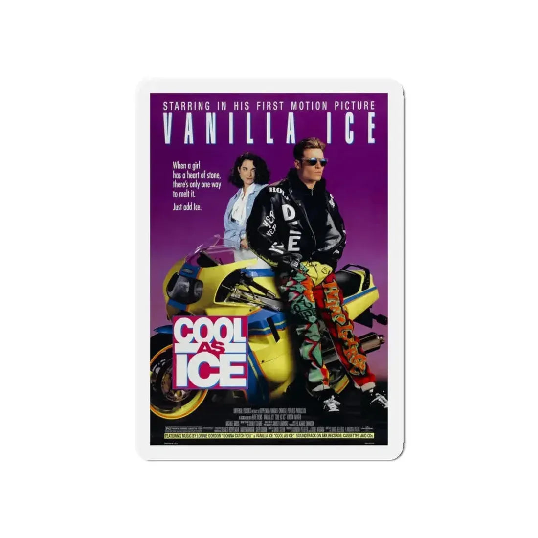 COOL AS ICE 1991 Movie Poster - Refrigerator Magnet 5 Inch - The Sticker Space