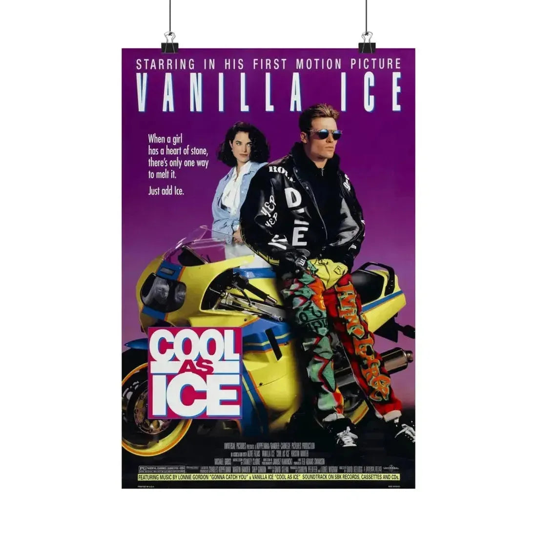 COOL AS ICE 1991 - Paper Movie Poster 12″ x 18″ Matte - The Sticker Space