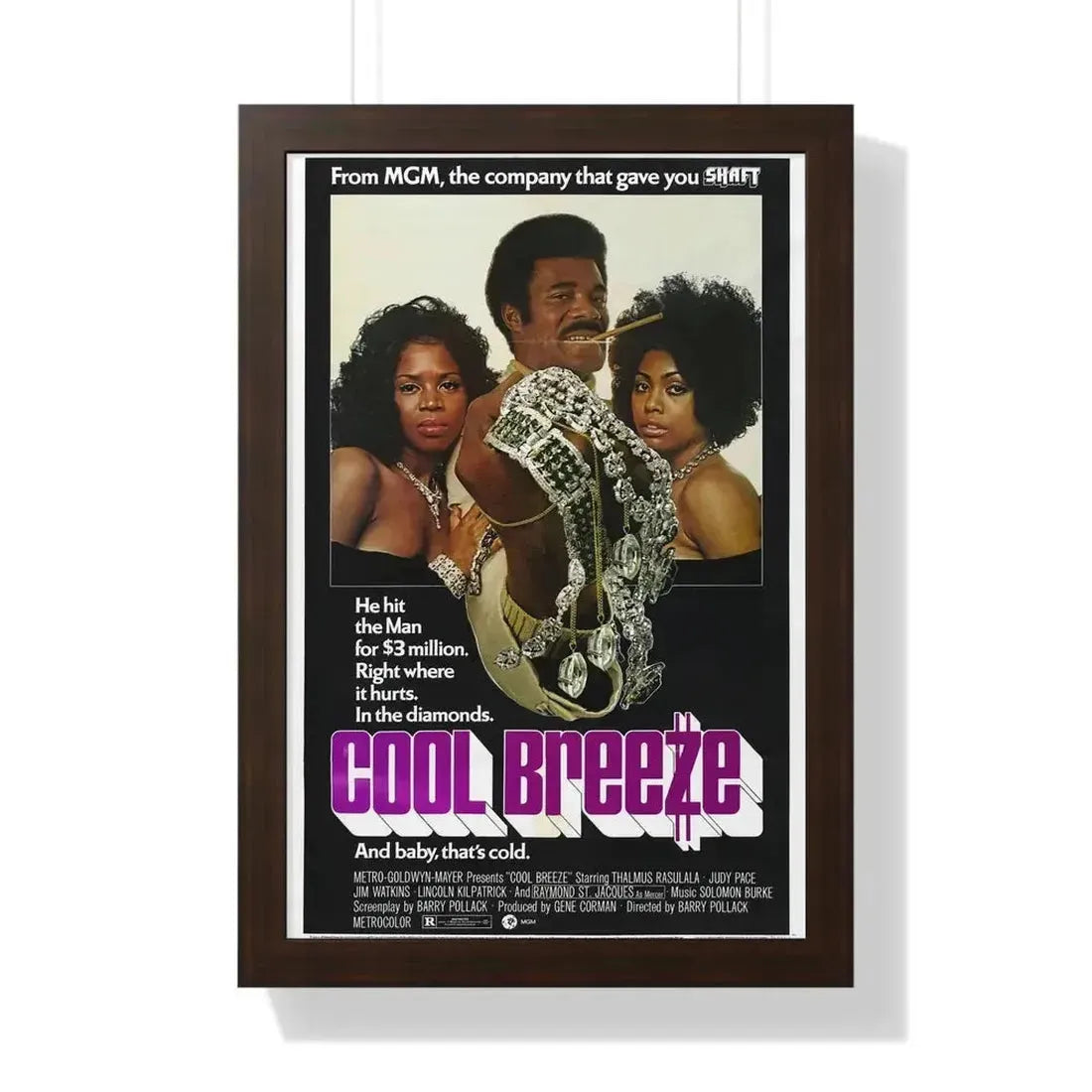 COOL BREEZE 1972 - Framed Movie Poster - The Sticker Space