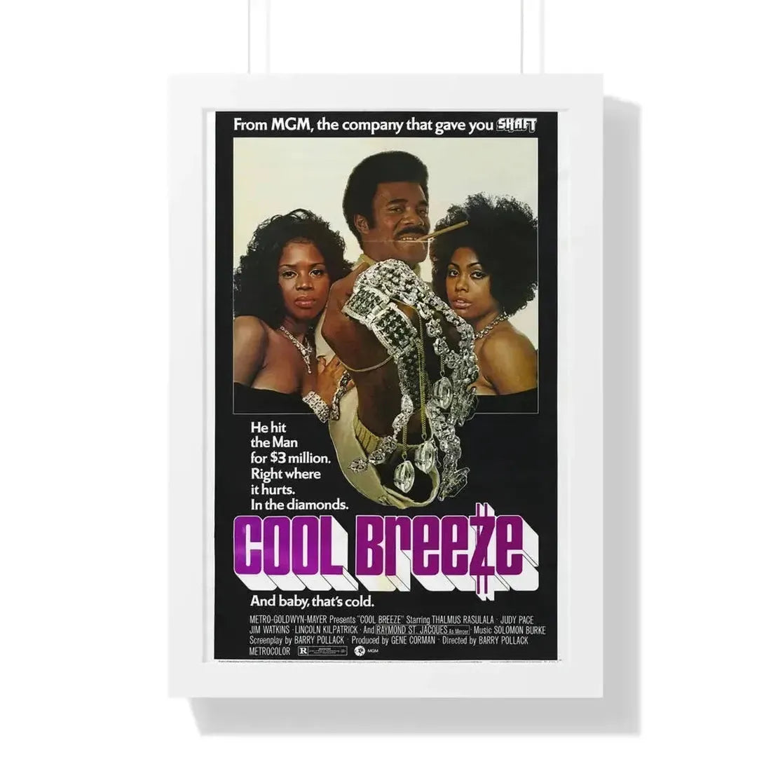 COOL BREEZE 1972 - Framed Movie Poster - The Sticker Space