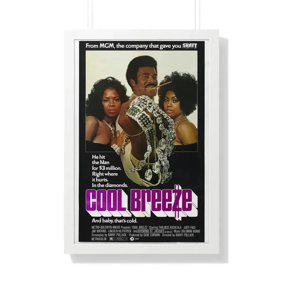 COOL BREEZE 1972 - Framed Movie Poster - The Sticker Space
