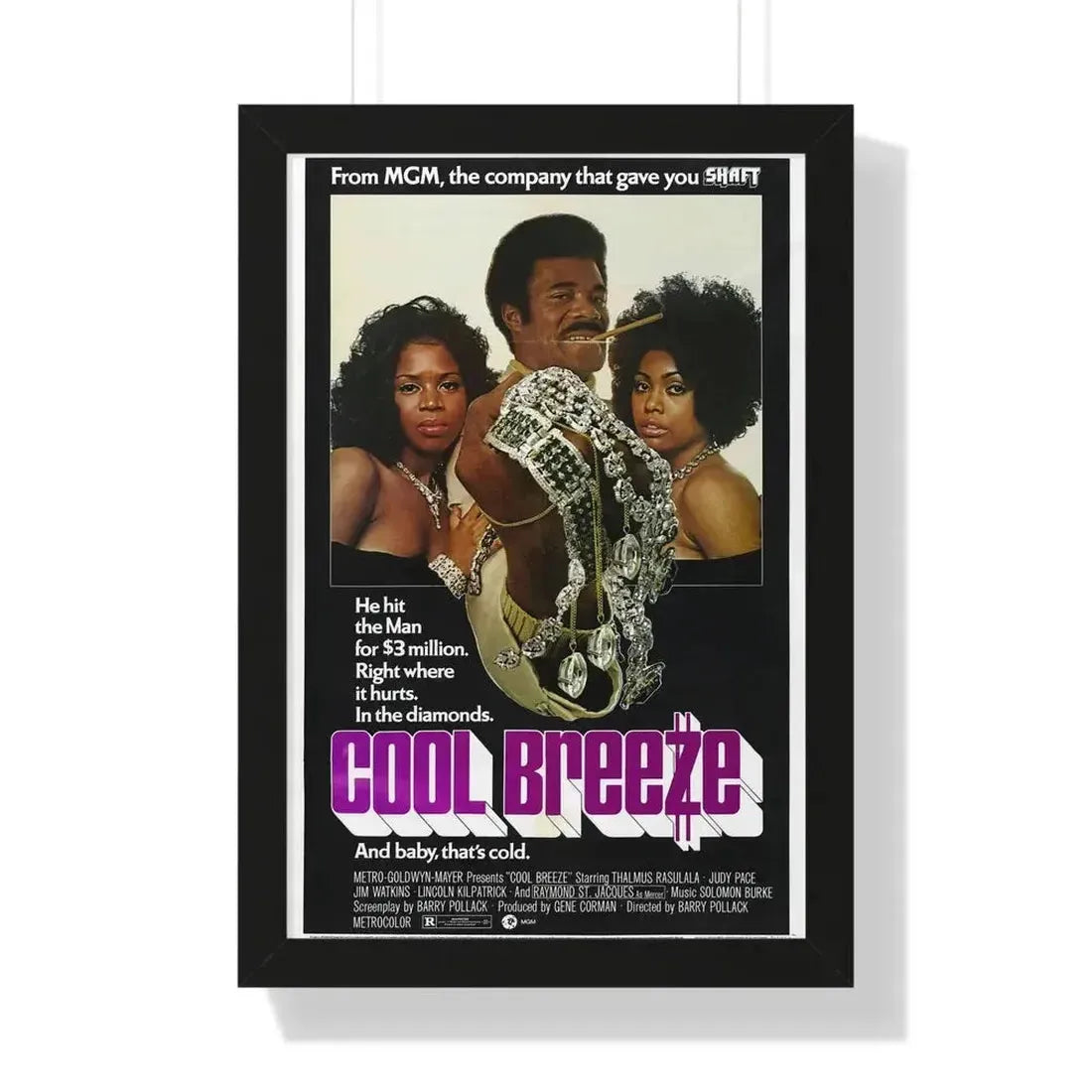 COOL BREEZE 1972 - Framed Movie Poster - The Sticker Space