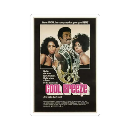 Cool Breeze 1972 Movie Poster - STICKER Vinyl Kiss-Cut Decal 2 Inch White - The Sticker Space