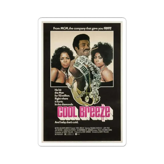 Cool Breeze 1972 Movie Poster - STICKER Vinyl Kiss-Cut Decal 2 Inch White - The Sticker Space