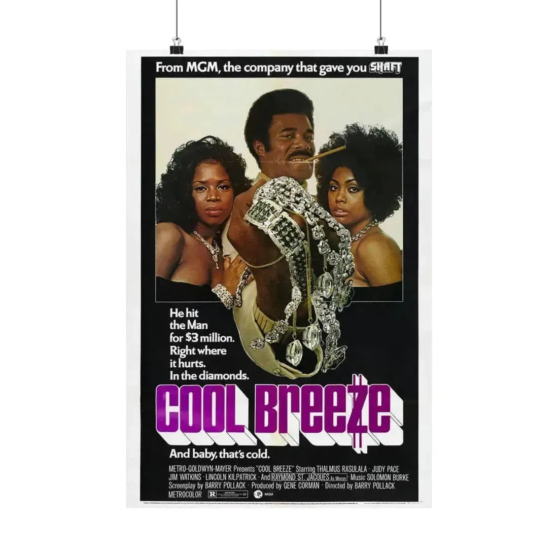 COOL BREEZE 1972 - Paper Movie Poster 16″ x 24″ Matte - The Sticker Space