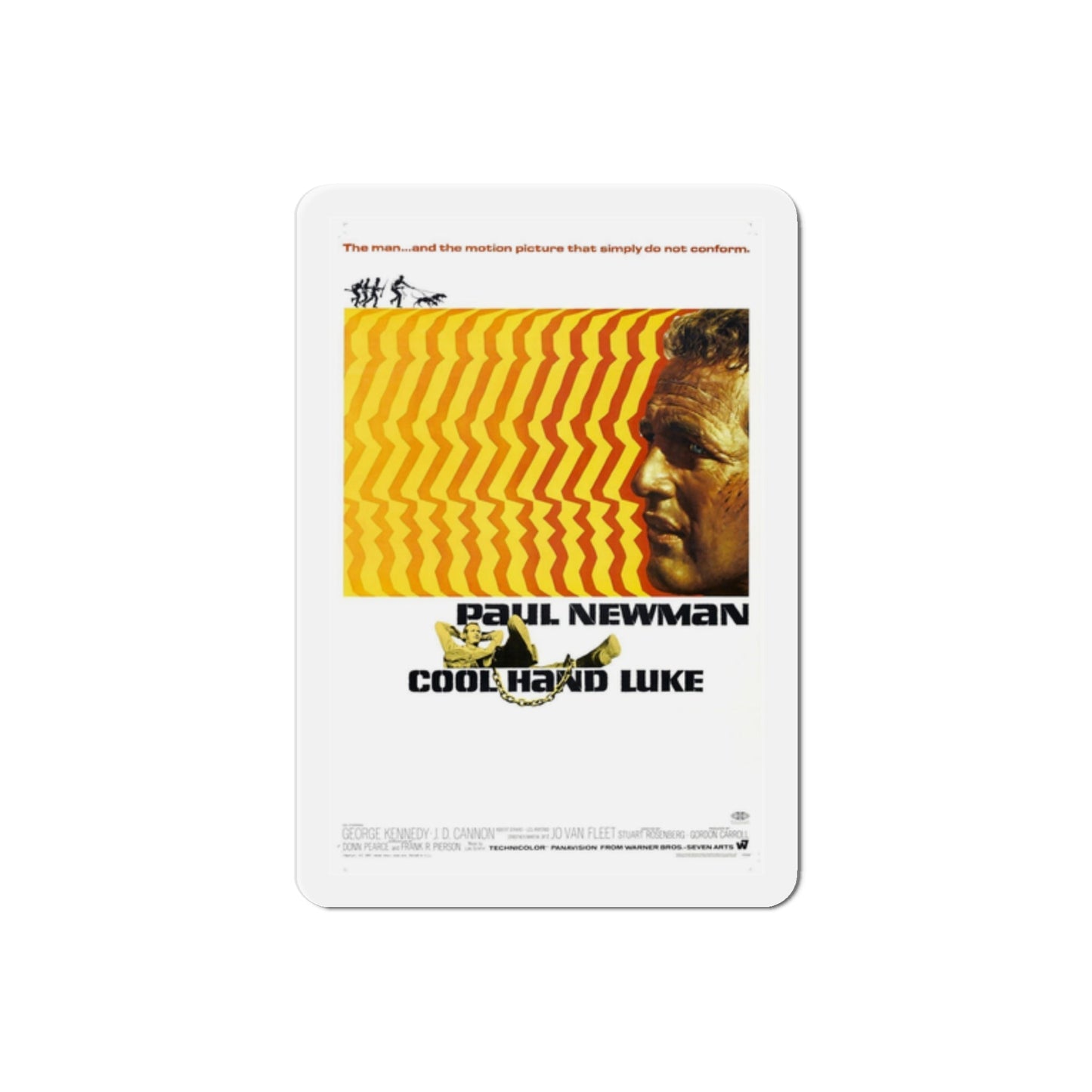 Cool Hand Luke 1967 Movie Poster Die-Cut Magnet-2 Inch-The Sticker Space