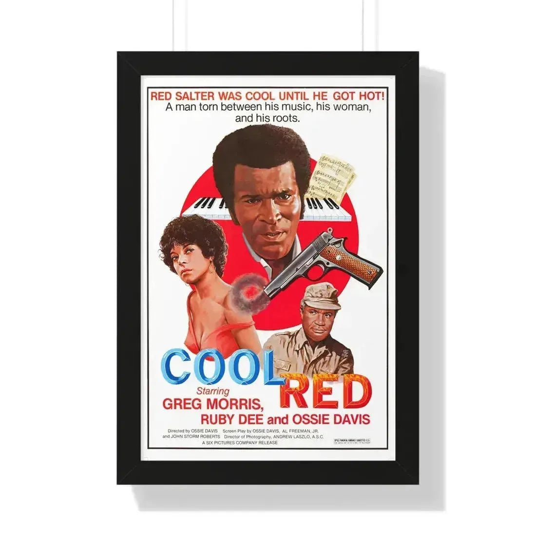 COOL RED 1976 - Framed Movie Poster 16″ x 24″ Black - The Sticker Space