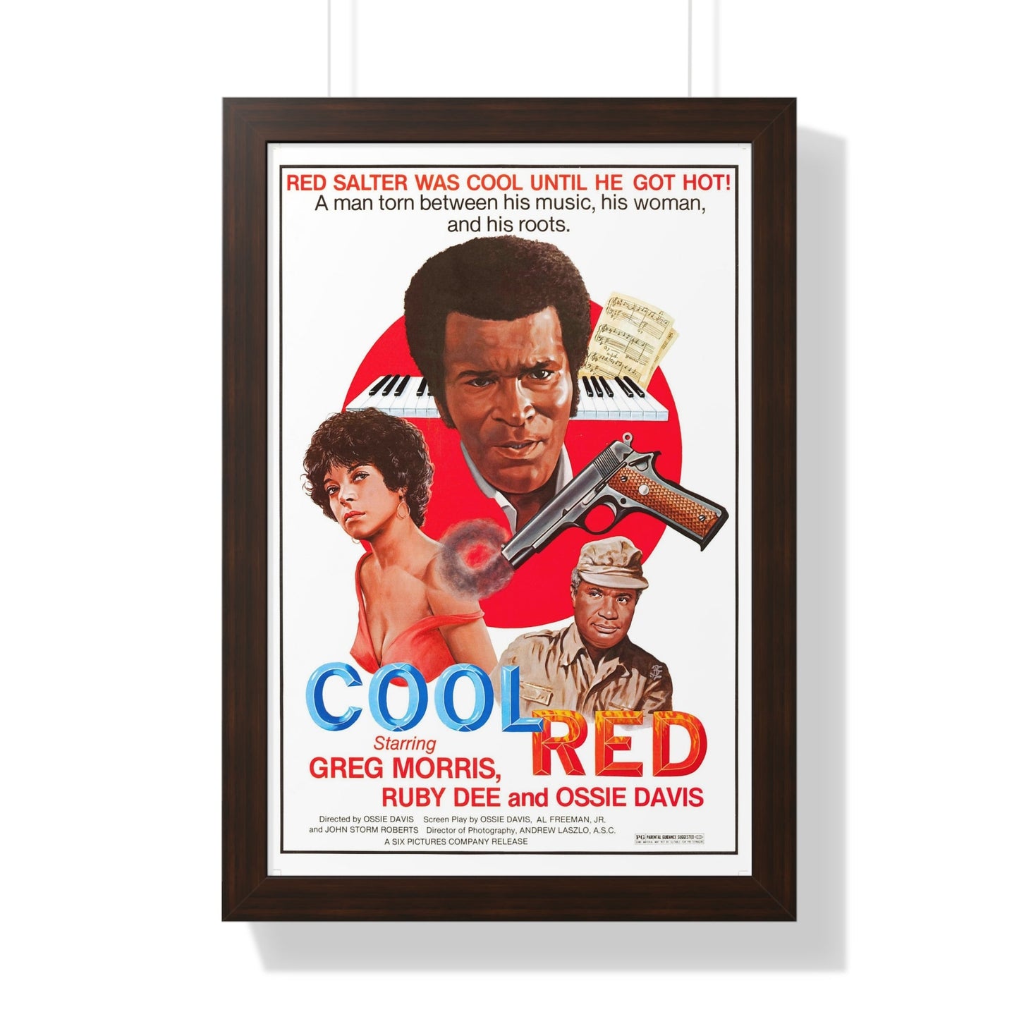 COOL RED 1976 - Framed Movie Poster-16″ x 24″-The Sticker Space