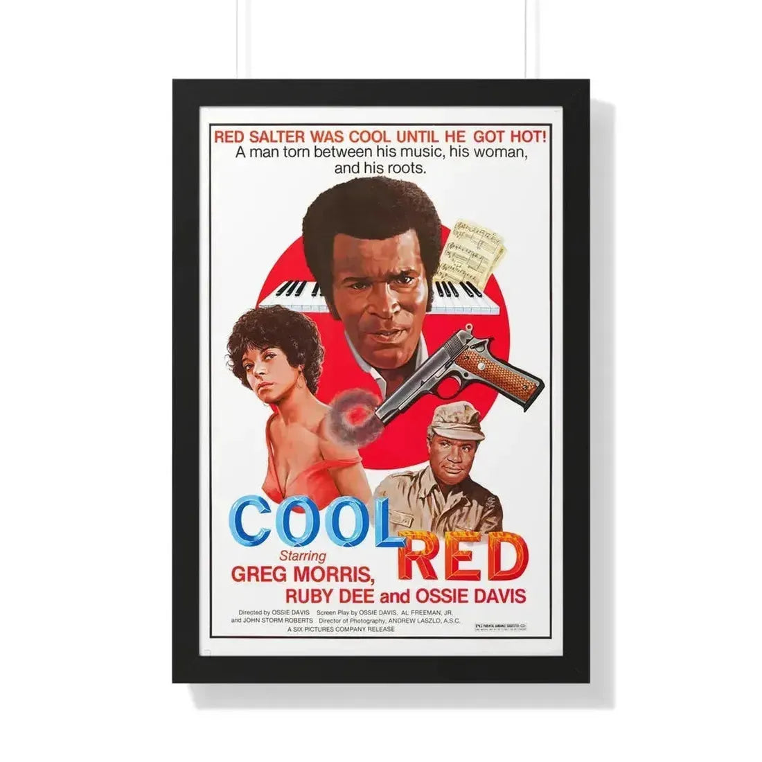 COOL RED 1976 - Framed Movie Poster 20" x 30" Black - The Sticker Space