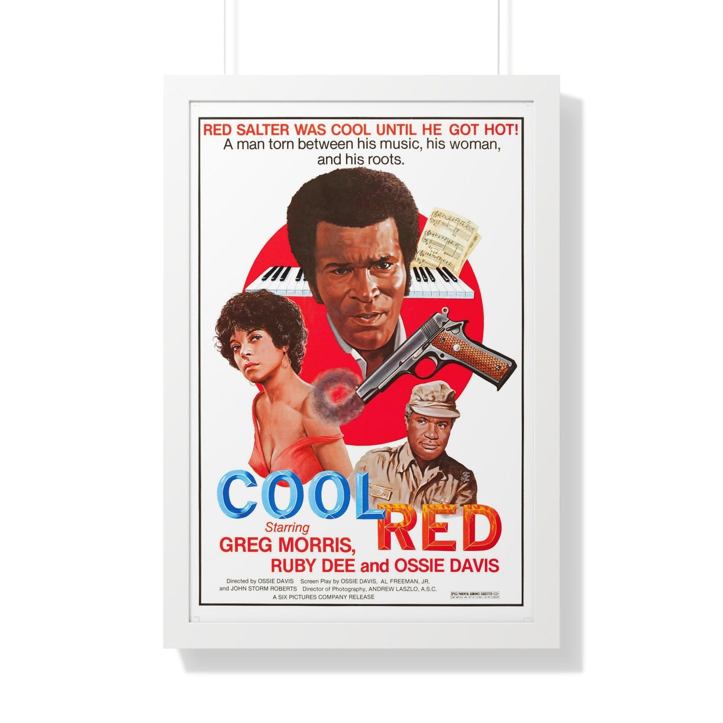 COOL RED 1976 - Framed Movie Poster-20" x 30"-The Sticker Space