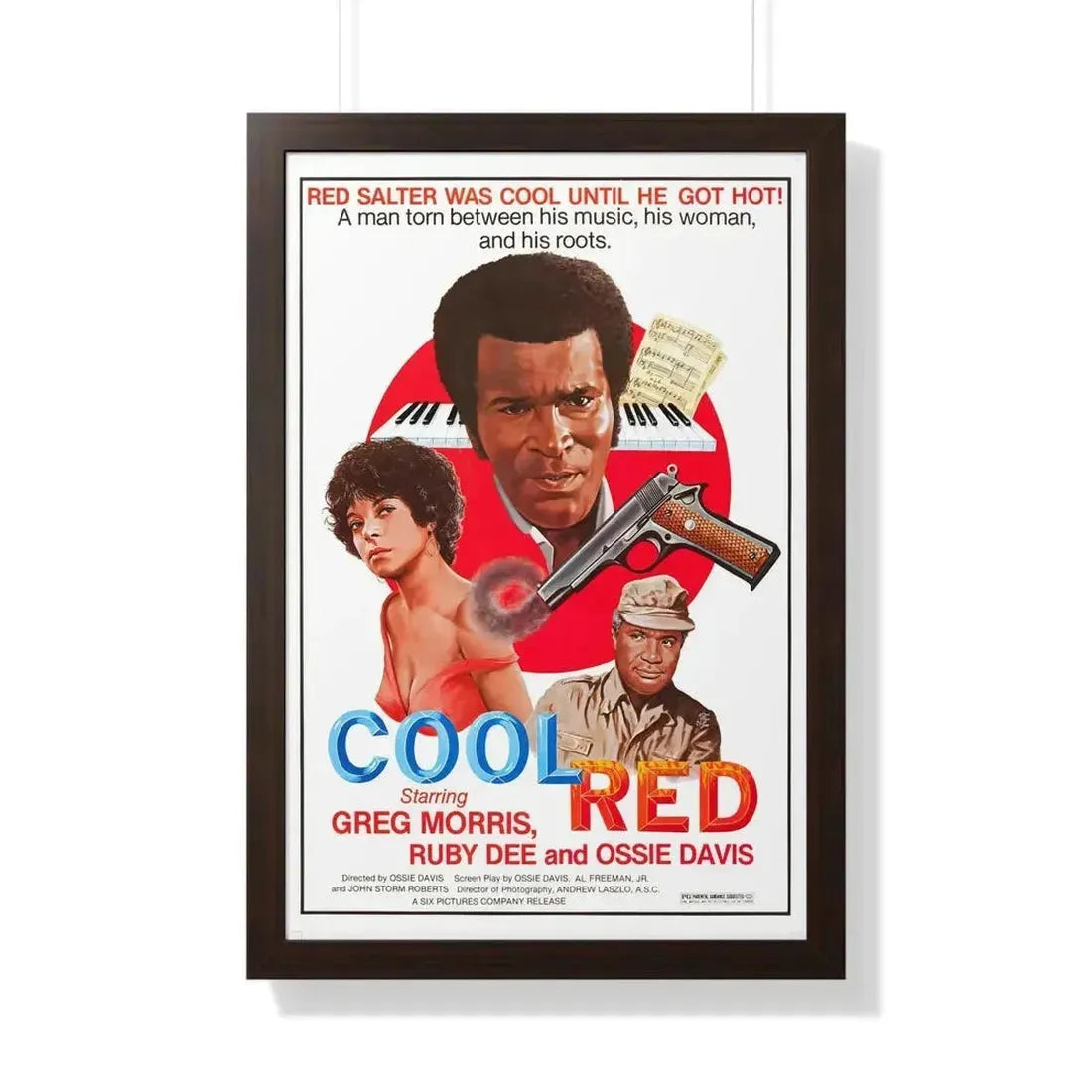 COOL RED 1976 - Framed Movie Poster - The Sticker Space