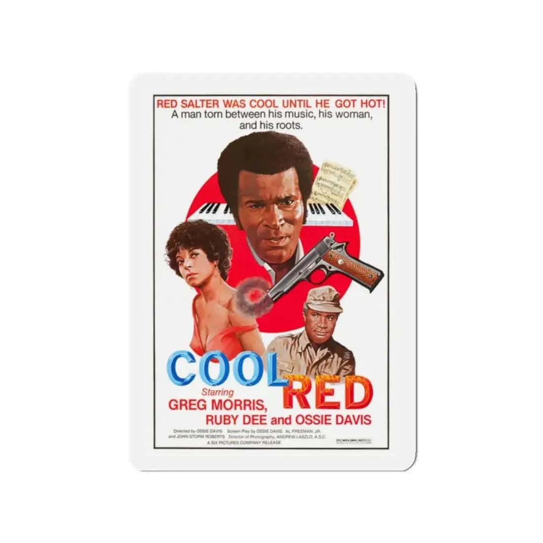 COOL RED 1976 Movie Poster - Refrigerator Magnet 2 Inch - The Sticker Space