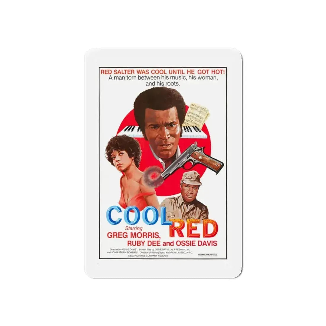 COOL RED 1976 Movie Poster - Refrigerator Magnet 6 Inch - The Sticker Space